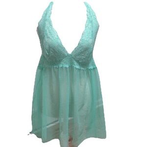 Victoria’s Secret Babydoll Sheer Halter Chemise L